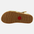 Haflinger Sandale Anni in Gold aus Leder mit Riemchen und Schnalle Sohlenansicht
