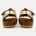 Haflinger Sandale Anni in Gold aus Leder mit Riemchen und Schnalle Hinteransicht