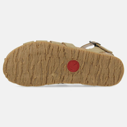 Haflinger Sandale Peter in Grün (Birmania) aus Leder mit Riemchen und Schnalle im Römerstyle Sohlenansicht