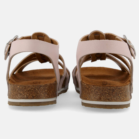 Haflinger Sandale Anni in Rosa aus Leder mit Riemchen und Schnalle  Hinteransicht