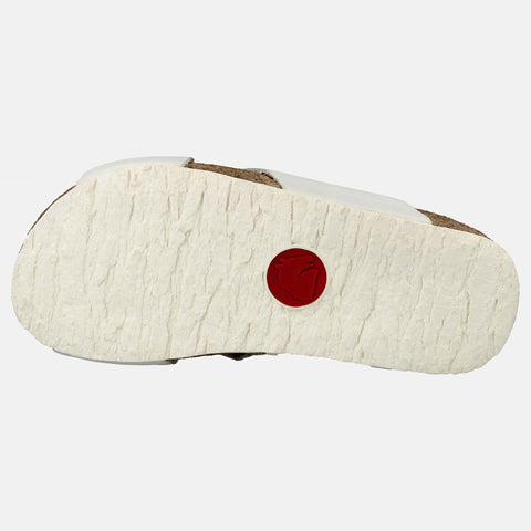 Haflinger Sandale Mio in Weiss aus Leder mit Riemen Sohlenansicht