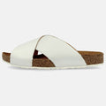 Haflinger Sandale Mio in Weiss aus Leder mit Riemen Seitenansicht
