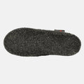 Haflinger Slipper Loafer in Grau (Graphit) aus Walkstoff mit Filzsohle Sohlenansicht