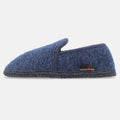 Haflinger Slipper Loafer in Blau (Jeans) aus Walkstoff mit Filzsohle Seitenansicht