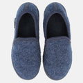Haflinger Slipper Loafer in Blau (Jeans) aus Walkstoff mit Filzsohle Vogelperspektive