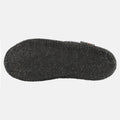 Haflinger Slipper Loafer in Schwarz aus Walkstoff im Schachfeldmuster mit Filzsohle Sohlenansicht
