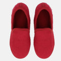 Haflinger Slipper Loafer in Rot (Ziegelrot) aus Walkstoff mit Filzsohle Vogelperspektive