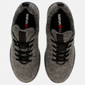 Haflinger Wool Sneaker Every Day in Grau (Anthrazit) aus Filz mit Schnürbändern und Gummisohle Vogelperspektive