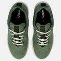 Haflinger Wool Sneaker Every Day in Grün (Kiwi) aus Filz mit Schnürbändern und Gummisohle Vogelperspektive