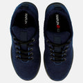 Haflinger Wool Sneaker Every Day in Blau (Ocean) aus Filz mit Schnürbändern und Gummisohle Vogelperspektive