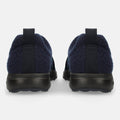 Haflinger Wool Sneaker Jump in Blau (Ocean) aus Filz mit elastischen Bändern und Gummisohle Hinteransicht