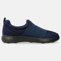 Haflinger Wool Sneaker Jump in Blau (Ocean) aus Filz mit elastischen Bändern und Gummisohle Seitenansicht