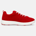 Haflinger Wool Sneaker Every Day in Rot (Paprika) aus Filz mit Schnürbändern und Gummisohle Seitenansicht
